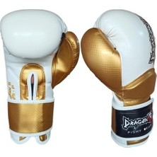 Dragon Carbon 5 Muay Thai Boks ve Kick-Boks Eldiveni Beyaz (12 Oz)