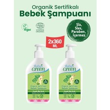 Tr 2'li Organik Yenidoğan Bebek Saç ve Vücut Şampuanı Seti 360 ml x 2 Adet Ecocosmos