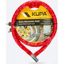 Odea Çelik Motosiklet Kilidi, 22MM Zincir Boğumlu Anahtarlı Kilit 1,5 Metre - Puset - Bisiklet - Scooter