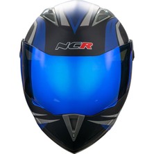 Odea Çene Açılır Mavi Vizörlü Motosiklet Kaskı Mat Mavi Ece Belgeli