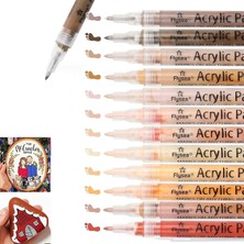 Odea 's Akrilik Boya Kalemleri, 12'li Set Ten Rengi Boya Kalemleri, 0.7mm Ince Uç, Cilt Tonları Sanat Kalemleri, Su Bazlı Renkli Kalemler, Kaya, Tuval, Fayans, Cam, Seramik, Eskiz, Portre Için