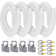 Odea Yer Üstü Havuzlar Için Havuz Hortumu, 4'lü Paket 3,2 cm Çaplı Havuz Filtresi Hortum Aksesuarı Havuz Pompası Değişimi, 150 cm Uzunluğunda, 4 Kelepçe ve 4 Boru Tutuculu
