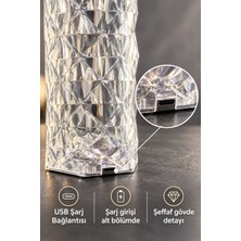 sbodurhome Kumandalı Masa Lambası Şeffaf Geometrik Desenli Gövde
