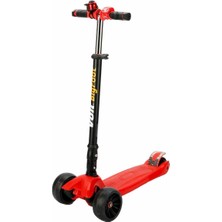 Odea Big Foot 3 Tekerlekli Işıklı Kırmızı Scooter