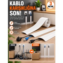 Odea Kablo Kanalı 3 Metre - Yapışkanlı Kablo Gizleme ve Kablo Düzenleyici Organizer
