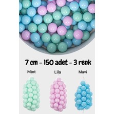 Gy Atelier 7 cm Top Havuzu Topu, 150 Adet, Mint-Lila-Mavi, 3 Renk