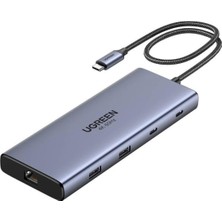 Gy Atelier Hub Ugreen 10-En-1 Usb-C 2hdmı 4K60Hz 2usb-C3.2 Usb-A3.2 Usb-A3.0 RJ45 Sd Tf PD100W