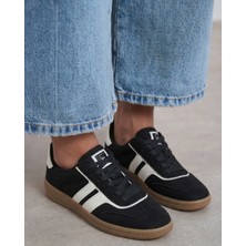 Enes Ayakkabıcılık Kadın Şeritli Kauçuk Taban Günlük Sneaker Spor Ayakkabı