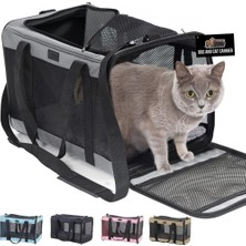 Odea Tr 15 Lbs'ye Kadar Küçük Hayvanlar Için Seyahat Kulübesi, Tavşanlar, Kediler Köpekler Için Yumuşak Katlanabilir Taşıyıcı, Üstten ve Yandan Girişli Nefes Alabilen Ağ, Alt Kısımda Kavrama