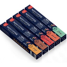 Odea Tr Coffee Kapsül Kahve 5'li Set Lungo, Italy, Risteretto, Smooth, Decaf (Nespresso Uyumlu) - 50 Adet