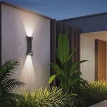Odea Tr LED Duvar Lambası, Dış Mekan IP65 Su Geçirmez, Alüminyum Duvar Aydınlatması, Modern, Yaratıcı Tasarım, Yukarı/aşağı Işınlar, Duvar Lambaları, Iç/dış Mekan, Teras, Bahçe, Giriş, Balkon Için (A Siyah