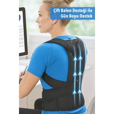 Odea Tr Dik Duruş Korsesi Çift Balenli Sırt Korsesi Kamburluk Önleyici Medikal Bel Korsesi Unisex Siyah Siyah Standart