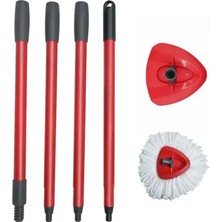 Odea Tr Döndürme Paspas Kolu Yedek Paspas Çubuğu Dolum ve Taban Vileda/o-Cedar ile Uyumlu Kolay Sıkma Kovası Sistemi, 30 Ila 58 Uzatılabilir Tutamak, Tabanlı ve Kolay Sıkıştırılmış Dolum Üçgen Şekilli