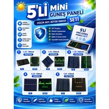 Mini Güneş Paneli Seti 5'li Solar Panel Paketi (1.5V / 4.2V / 12V)