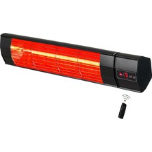Odea Tr Halogen Black Pro Plus 3000W Elektrikli Halojen Infrared Dış Mekan Isıtıcı, 5 Kademeli Uzaktan Kumandalı, Siyah Alüminyum Gövde, 220-230V