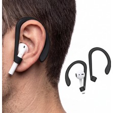 Odea Tr Silikon Kulaklık Kancası, Saplı Bluetooth Kulaklıklar Için Düşme Önleyici Esnek Kulak Askısı, Koşu ve Spor Için, 2 Adet Siyah