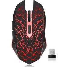 Odea Tr C12 Şarj Edilebilir Kablosuz Oyun Faresi Sessiz Tıklamalı Kablosuz Fare 7 Akıllı Düğme Pc Oyun Faresi 2.4ghz 2400 Dpı'ye Kadar Gelişmiş Teknoloji (Kırmızı Fare)