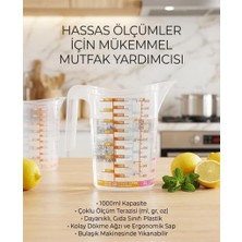 Odea Tr Çok Amaçlı Dereceli Ölçü Kabı 1000ML - Un, Şeker Sıvı ve Katı Ölçekli Hazne Ergonomik Maşrapa