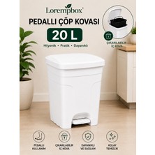 Odea Tr Lorempbox 20 L Pedallı Çöp Kovası Çıkarılabilir Iç Kovalı Beyaz
