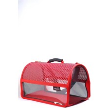 Odea Tr Flybag Voyager Fileli Şeffaf Model Kedi Köpek Taşıma Çantası, 46X30X27 Cm, Kırmızı