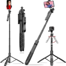 Odea Tr L16 Selfie Çubuğu Uzaktan Kumandalı 153 cm Tripod Özçekim 360 Derece Alüminyum Masa Üstü Tripod