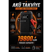 Odea Tr Ls-99 Akü Takviye ve Hava Kompresörü 3750A Tepe Akımı, 150 Psı Lastik Şişirme, 19800MAH Powerbank, LCD Ekranlı Jump Starter, LED El Feneri, 12V Araçlar Için Çok Fonksiyonlu Akü Destek Cihazı