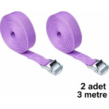 Odea Tr Lila Yük Bağlama Kayışı 3 Metre Metal Tokalı, 2 Adet
