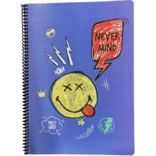 Tr A4 Telli 80 Yaprak Çizgili Umur Smiley Emoji Defter Plastik Kapak 3