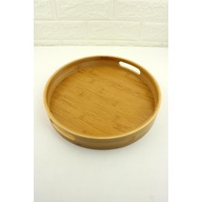 Odea Tr Bambu Tepsi Yuvarlak Servis Sunum Tepsi 30CM