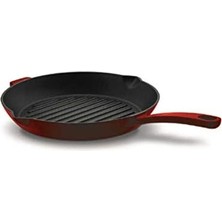 Odea Tr Casta Kırmızı Yuvarlak 28 cm Grill Döküm Tava