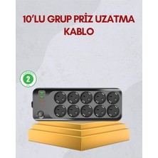 Odea Tr 10 Prizli Uzatma Kablosu Termal Koruma USB Type-C Hızlı Şarj 2500W, UCZZZ10LUPRİZ-3