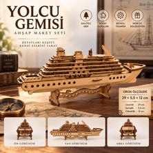 Tr Alg Wood Design Yolcu Gemisi 3D Ahşap Maket – Dekoratif Gemi Modeli, 29 × 5,5 × 12 cm