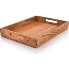 Odea Tr Ahşap Dikdörtgen Servis Tepsisi, Ahşap Tabak, Çay/içecek Tabağı, Yemek Servis Tepsisi, Atıştırmalık Tepsisi | BOYUT_40 x 30 x 5 cm | Ev Restoranları Kahve, Gıda, Kahvaltı, Akşam Yemeği Dekoru
