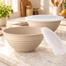 Odea Tr Kapaklı Venüs Saklama Kabı Seti 2'li, 3 Litre Plastik Kase