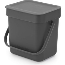 Odea Tr Sort & Go Gıda Çöp Kutusu (3 L/gri), Tezgah Için Küçük Gübre Kabı, Saplı ve Çıkarılabilir Kapaklı, Kolay Temizlenir