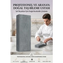 Odea Tr Profesyonel Doğal Şef Bıçak Bileme Taşı 20X5X2.7 cm Islak Kuru Yağlı Kullanım Şef Bıçak Bileyici Antrasit Gri Doğal Taş 723078