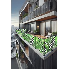 Odea Tr Nelazım 70CM x 2.5m Tropikal Yaprak Balkon Bahçe Çit Brandası Su Itici, Uv Koruyucu, Dekoratif Örtü, OXFORDBALKON011056M