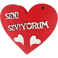 Odea Tr Benim Marifetlerim - Seni Seviyorum Yazılı Kapaklı Ahşap Kalp Kutu
