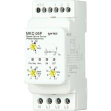 Entes MKC-05P Motor Faz Koruma Rölesi Ptc Girişli %5-15 Ayarlı Asimetri Faz Sırası 220V Dın Ray
