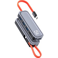 Tr TR15 Multi Fonksiyon 5 In 1 Type-C Hub, Gri