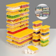 Odea Tr 30 Parça Mikrodalga ve Difrize Uygun Saklama Kabı - 1X2400ML 5X1170ML 12X600ML 12X240ML Sarı