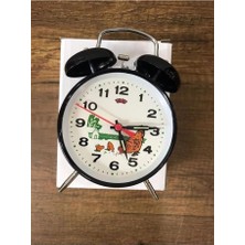 Odea Tr 1 Adet Siyah Nostaljik 10CM Boyutunda Tavuklu Kurmalı Büyük Boy Metal Masaüstü Çalar Saat