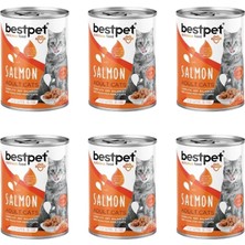 Odea Tr Bestpet Sterilised Somonlu Kısırlaştırılmış Kedi Konservesi 400 gr 6'li Paket Yetişkin Kediler Için Yaş Mama