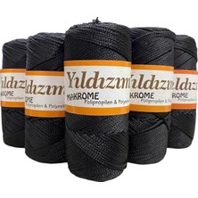 Tr Yıldızım Polyester Makrome Ipi 5'li Set 500 gr 12 Siyah