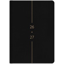 Odea Tr 2026-2027 A5 Keten Akademik Ajanda 15X21 cm - 17 Aylık Siyah