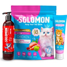 Tr Süper Yavru Kedi Mama Seti - 1,5 kg Tavuklu Yavru Kedi Mama - Fish Oil - Kitten Paste