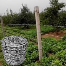 Odea Tr Galvanizli Dikenli Tel, 4 Noktalı Iğne Teli, 1,8 mm Kalınlığında, Sığırlar, Ev ve Bahçe Için Güvenlik Çiti – Sağlam, Yüksek Koruma Için 100 M Uzunluğunda Tel
