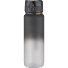 Odea Tr Uzspace 800ML Çift Renkli Sızdırmaz Bpa Içermez Kilitlenebilir Kapaklı Motivasyonel Tritan Su Matarası (Siyah-Beyaz)