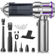 Odea Tr Araç Süpürgesi, 16000 Pa Ultra Güçlü Motor, 9 Farklı Başlık, 3 Kademeli Hız Ayarı, 6000 Mah Batarya Kapasitesi, Üfleme, Çekme, Vakum ve Şişirme Fonksiyonu, Ev Ofis Iş Yeri ve Araç Için Oto Süpürge