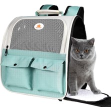 Odea Tr Cat Sırt Çantası Taşıyıcı, Havayolu Onaylı, Havalandırmalı Tasarım, Küçük Kediler ve Köpekler Için Nefes Alan Ağ Yürüyüş ve Kamp Için, 15 Lbs'ye Kadar Taşıma (Açık Mavi)